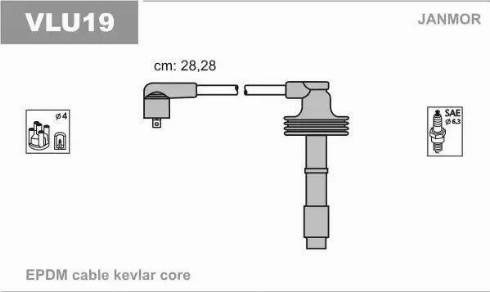 Janmor VLU19 - Ignition Cable Kit www.autospares.lv