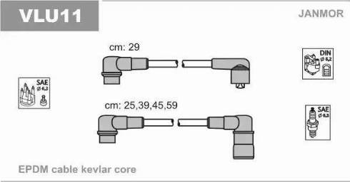 Janmor VLU11 - Augstsprieguma vadu komplekts www.autospares.lv