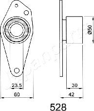 Japanparts BE-528 - Siksnas spriegotājs, Zobsiksna www.autospares.lv