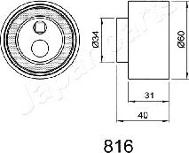 Japanparts BE-816 - Siksnas spriegotājs, Zobsiksna www.autospares.lv