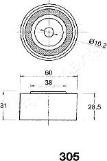 Japanparts BE-305 - Siksnas spriegotājs, Zobsiksna autospares.lv