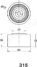 Japanparts BE-315 - Siksnas spriegotājs, Zobsiksna www.autospares.lv