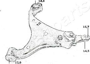 Japanparts BS-K03R - Neatkarīgās balstiekārtas svira, Riteņa piekare www.autospares.lv