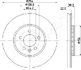 Japanparts DI-442 - Bremžu diski autospares.lv