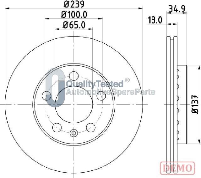 Japanparts DI0945JM - Bremžu diski www.autospares.lv