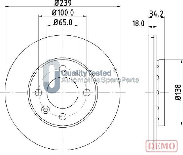 Japanparts DI0952JM - Bremžu diski www.autospares.lv