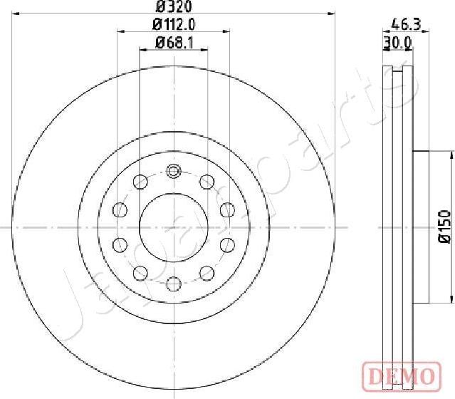 Japanparts DI-0909C - Тормозной диск www.autospares.lv