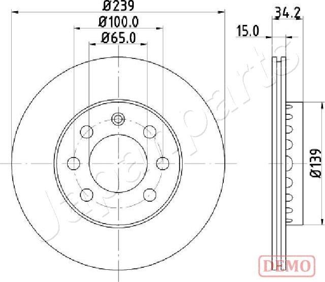 Japanparts DI-0904C - Bremžu diski autospares.lv