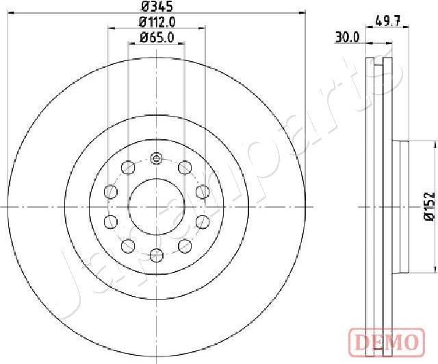 Japanparts DI-0908C - Bremžu diski autospares.lv