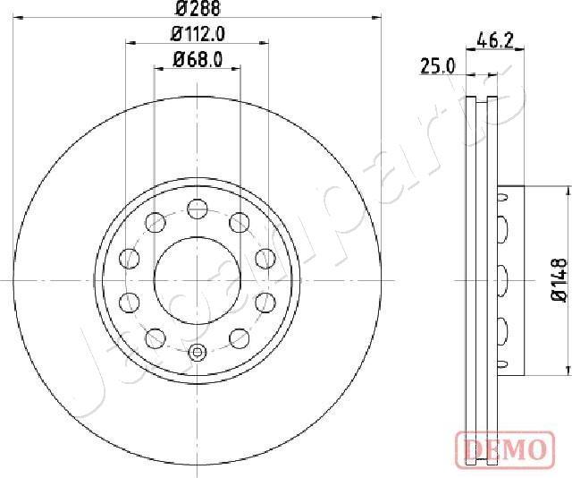 Japanparts DI-0910C - Brake Disc www.autospares.lv