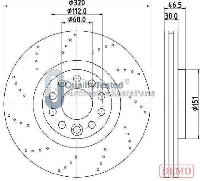 Japanparts DI0913JM - Bremžu diski www.autospares.lv