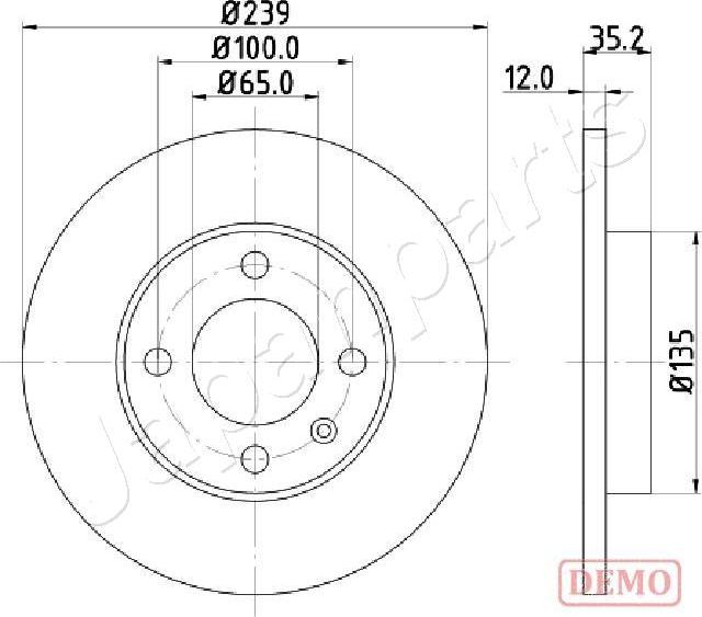 Japanparts DI-0938C - Тормозной диск www.autospares.lv