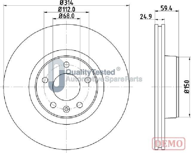 Japanparts DI0927JM - Bremžu diski www.autospares.lv