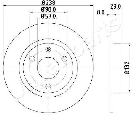 Japanparts DI-0639C - Bremžu diski www.autospares.lv