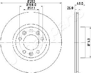 Japanparts DI-0634 - Bremžu diski autospares.lv