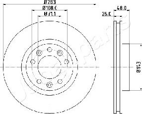 Japanparts DI-0638 - Bremžu diski autospares.lv