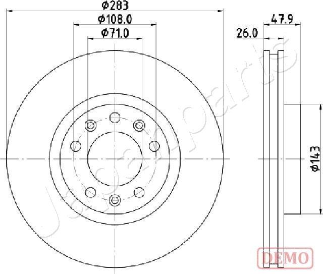 Japanparts DI-0637C - Bremžu diski autospares.lv