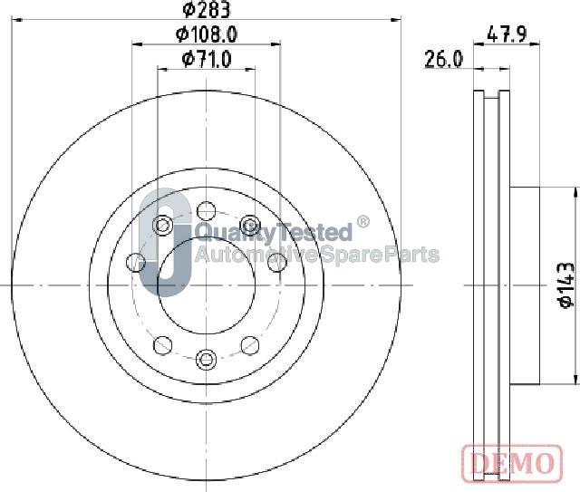 Japanparts DI0637JM - Bremžu diski www.autospares.lv