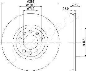 Japanparts DI-0637 - Bremžu diski autospares.lv