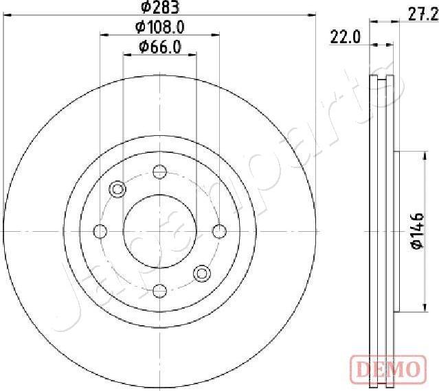 Japanparts DI-0626C - Bremžu diski autospares.lv