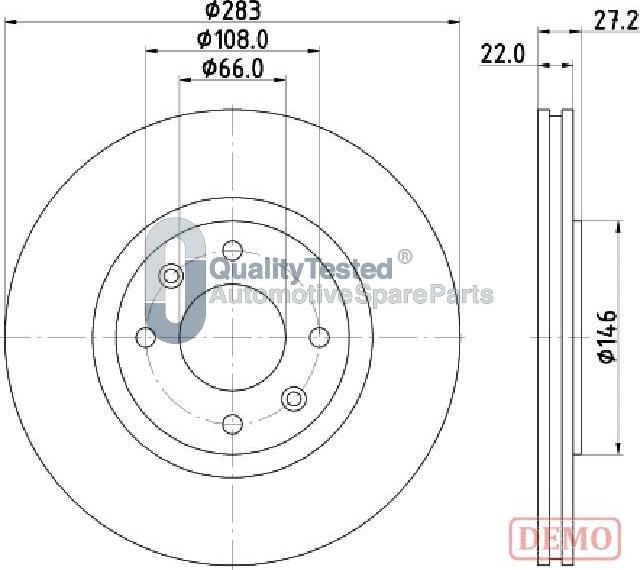 Japanparts DI0626JM - Bremžu diski www.autospares.lv