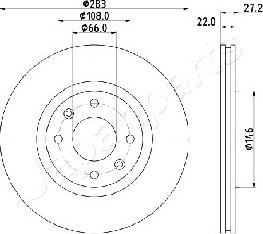 Japanparts DI-0626 - Bremžu diski autospares.lv