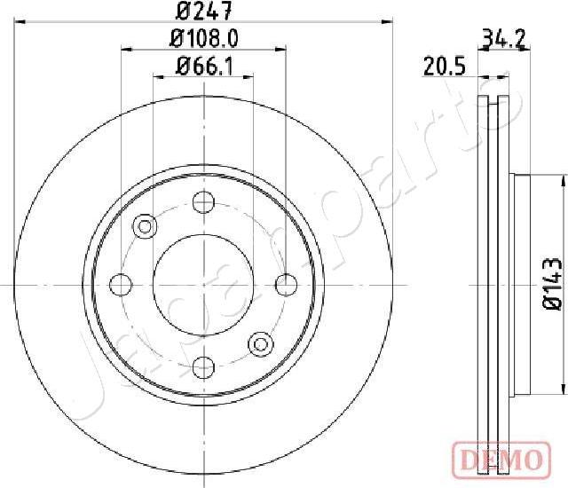 Japanparts DI-0628C - Тормозной диск www.autospares.lv