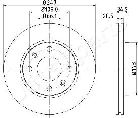 Japanparts DI-0628 - Тормозной диск www.autospares.lv