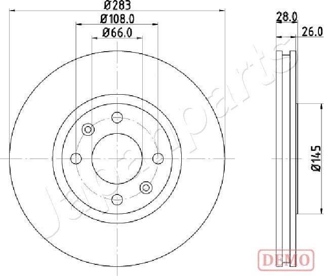 Japanparts DI-0627C - Тормозной диск www.autospares.lv