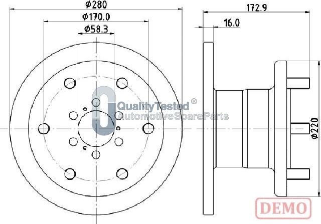 Japanparts DI0255JM - Bremžu diski www.autospares.lv