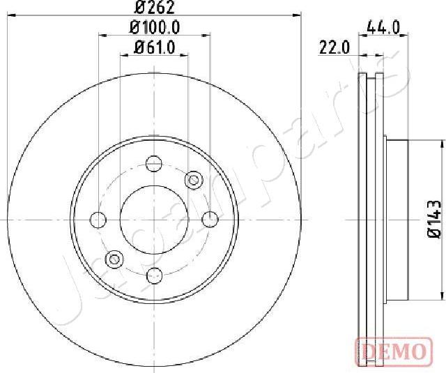 Japanparts DI-0709C - Bremžu diski autospares.lv