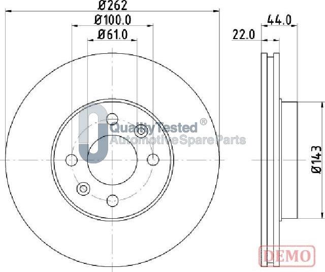 Japanparts DI0709JM - Bremžu diski www.autospares.lv