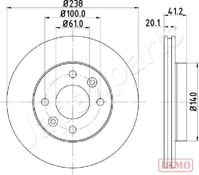 Japanparts DI-0708C - Bremžu diski www.autospares.lv