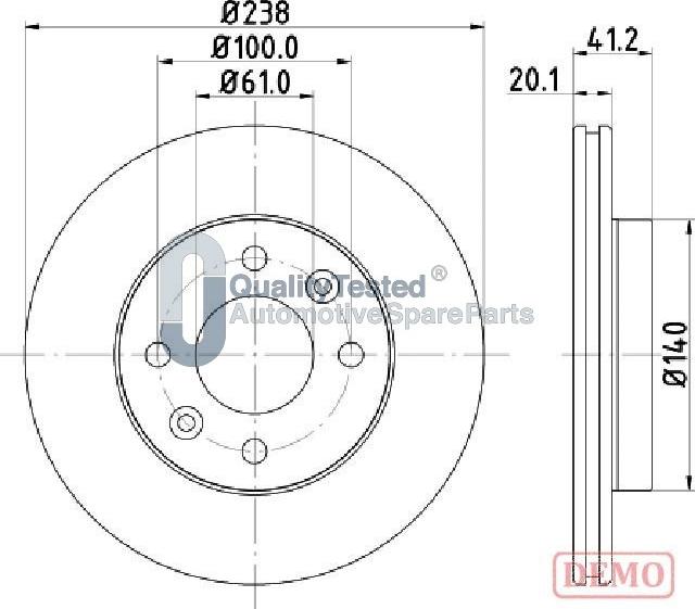 Japanparts DI0708JM - Bremžu diski www.autospares.lv