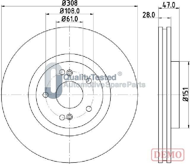 Japanparts DI0703JM - Bremžu diski www.autospares.lv