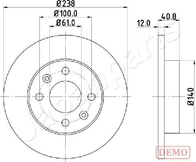 Japanparts DI-0714C - Bremžu diski www.autospares.lv