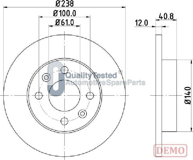 Japanparts DI0714JM - Bremžu diski www.autospares.lv