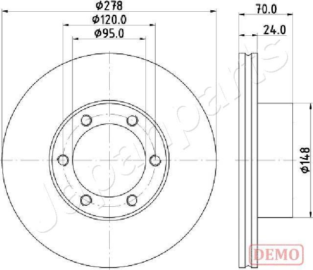 Japanparts DI-0715C - Bremžu diski www.autospares.lv