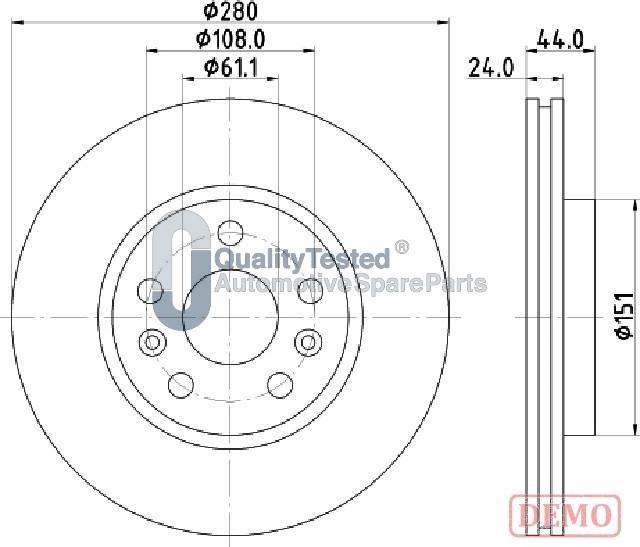 Japanparts DI0716JM - Bremžu diski www.autospares.lv