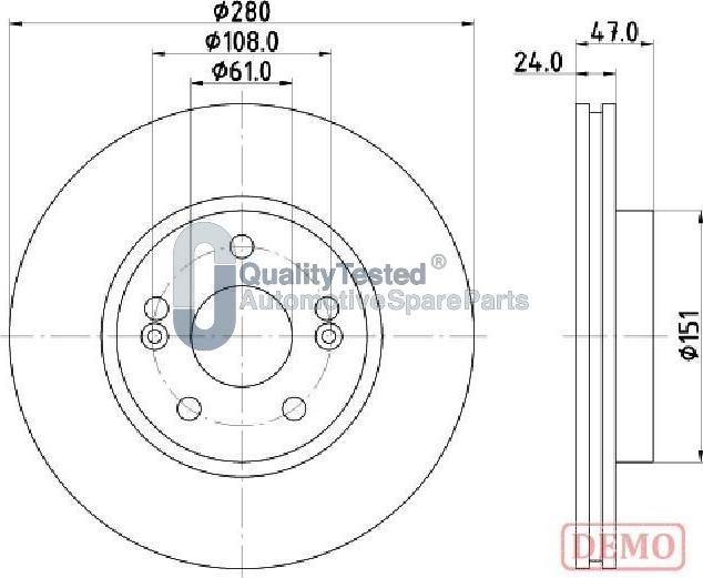 Japanparts DI0711JM - Bremžu diski www.autospares.lv