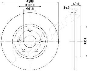 Japanparts DI-0711 - Bremžu diski www.autospares.lv