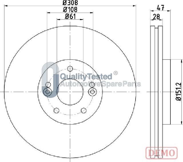 Japanparts DI0713JM - Bremžu diski www.autospares.lv