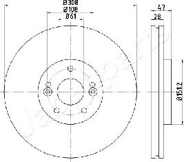 Japanparts DI-0713 - Bremžu diski www.autospares.lv