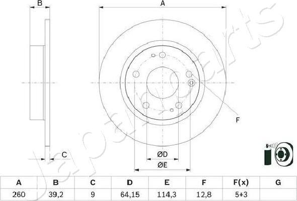 Japanparts DP-428C - Bremžu diski www.autospares.lv