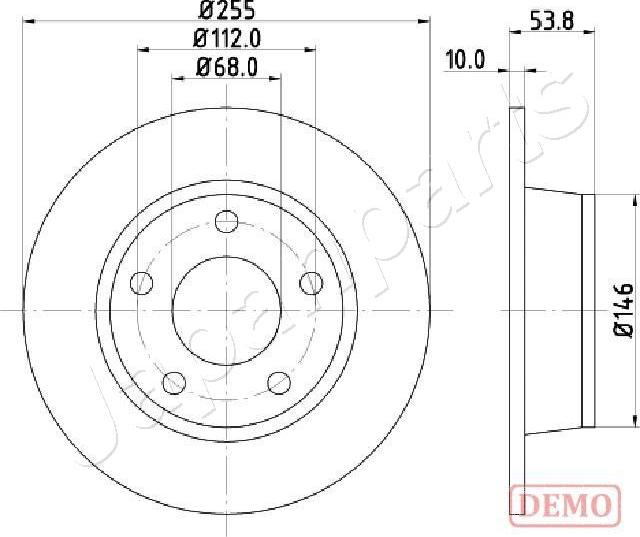 Japanparts DP-0914C - Тормозной диск www.autospares.lv