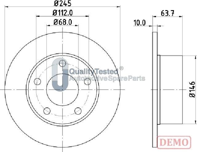 Japanparts DP0912JM - Bremžu diski www.autospares.lv