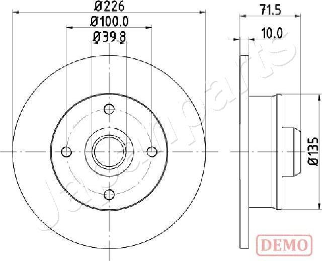 Japanparts DP-0922C - Bremžu diski autospares.lv