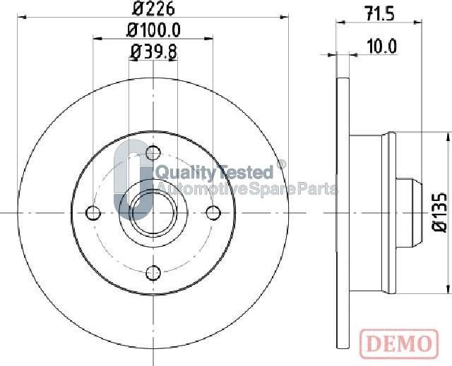 Japanparts DP0922JM - Bremžu diski www.autospares.lv