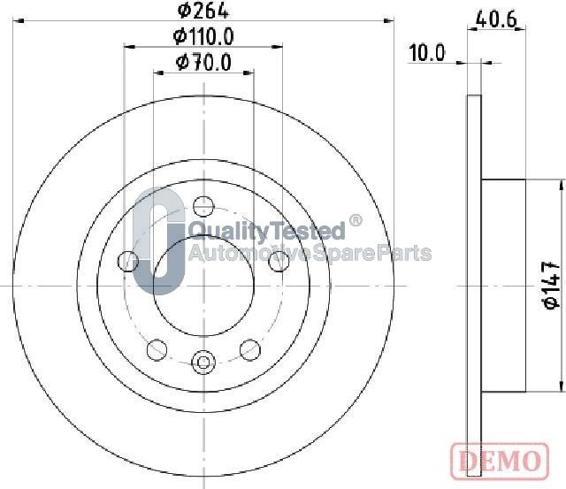 Japanparts DP0400JM - Bremžu diski www.autospares.lv