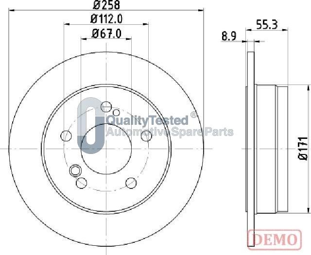 Japanparts DP0504JM - Bremžu diski www.autospares.lv